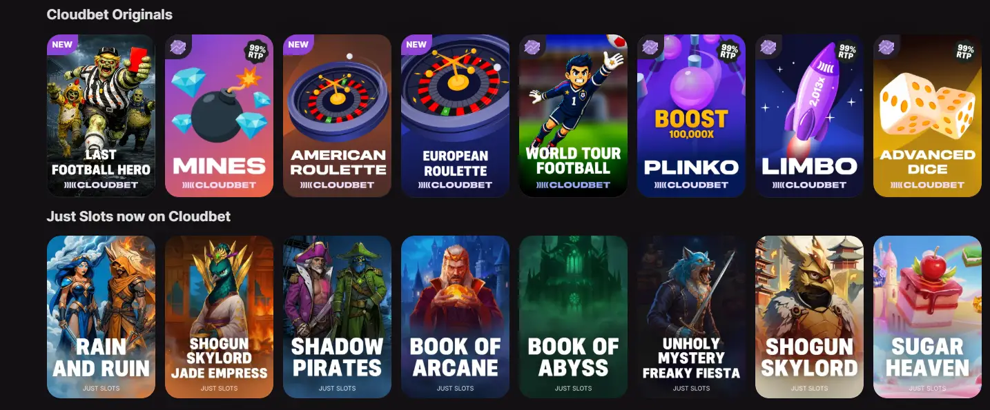 cloudbet casino juegos
